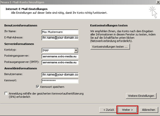 Vorgang abschließen