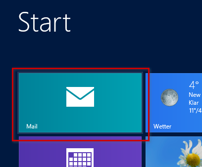 Windows 8 Mail starten